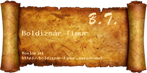 Boldizsár Timur névjegykártya